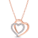 1/10ctw Diamond Double Heart Pendant with Chain in 18K Rose Gold Over
Sterling Silver