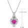 2 7/8 CT TGW Created Pink and White Sapphire Halo Heart Pendant With
Chain in Sterling Silver