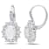3 7/8 CT TGW Opal, White Topaz and Diamond Halo Leverback Earrings in
Sterling Silver