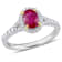 7/8 CT TGW Ruby and 1/2 CT TW Diamond Halo Ring in 14K White Gold