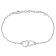 Double Heart Charm Chain Bracelet in Sterling Silver