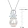 11-12MM Freshwater Cultured Pearl and 5/8 CT TGW Aquamarine and Diamond
Pendant in Sterling Silver