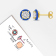 1 3/8  CT TGW Moissanite with Blue Enamel Solitaire Stud Earrings in
Yellow Plated Sterling Silver