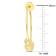 7/8ctw Citrine Bead Hoop Earrings in Yellow Plated Sterling Silver