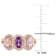1 5/8 CT TGW Multi-Gestones and 1/5 CT TW Diamond Halo Ring in Rose Gold
Plated Sterling Silver