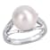 11-12MM Freshwater Cultured Pearl and Diamond-Accent Split Shank Ring in
Sterling Silver