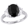 4 3/8 CTW Black Sapphire Created White Sapphire and Diamond Cocktail
Ring in Sterling Siver