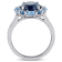 5 3/8 CTW London, Swiss and Sky Blue Topaz Halo Ring in Sterling Silver