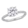 2 CT DEW Created Moissanite and 1/10 CT TW Diamond Engagement Ring in
14K White Gold