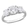 2 1/4 CT DEW Created Moissanite Three-Stone Engagement Ring in Sterling Silver