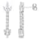 3 5/8 CT TGW Created White Sapphire Heart Drop Earrings in Sterling Silver