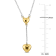 Heart Charm Necklace in 2-Tone Sterling Silver