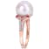 1/5 CT TGW Ruby, 11-12MM Freshwater Cultured Pearl and 1/7 CT TW Diamond
Ring in 10K Rose Gold