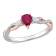 2/5 CT TGW Ruby and 1/5 CT TW Diamond 3-stone Promise Ring in 2-tone 14K
White and Rose Gold