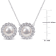 9.5-10MM Freshwater Cultured Pearl and Created Sapphire Earrings &
Pendant Set in Sterling Silver