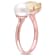 8 8.5MM Freshwater Cultured Pearl and Lemon Quartz Ring in Rose Plated
Sterling Silver