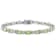 8 4/5 CT TGW Peridot and Diamond Accent Bracelet in Sterling Silver
