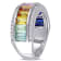 3 7/8 CT TGW Multi-Color Created Sapphire Eternity Ring in Sterling Silver