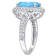 7 CT TGW Sky Blue Topaz and White Topaz Double Halo Ring in Sterling Silver