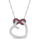 1/6 CT TGW Ruby Infinity Heart Pendant with Chain in 10K White Gold