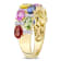 3 CT TGW Multi-Color Sapphire Semi-Eternity Ring in 14K Yellow Gold