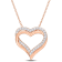 5/8 CT TGW Created White Sapphire Crossover Heart Pendant with Chain in
Rose Plated Sterling Silver