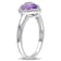 1 CT TGW Amethyst Heart Halo Ring in Sterling Silver