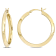 30MM Flat Knife Edge Hoop Earrings in Yellow Plated Sterling Silver