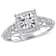 1/5 CT TW Diamond Square Halo Vintage Promise Ring in Sterling Silver