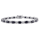 11 1/6 CT TGW Black Sapphire and Diamond Accent Bracelet in Sterling Silver