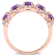 1 3/5 CT TGW African Amethyst and Topaz Semi-Eternity Ring in Rose
Plated Sterling Silver