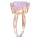 5 7/8 CTW Rose de France and White Topaz Cocktail Ring in Rose Plated
Sterling Silver