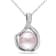 9-9.5MM Pink Freshwater Cultured Pearl and Diamond Pendant with Chain in
Sterling Silver