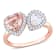 2 1/4 CT TGW Morganite, Created White Sapphire and 1/5 CT TW Diamond
2-Stone Ring in 14K Rose Gold