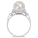 9-9.5MM Freshwater Cultured Pearl Rope Frame Ring in Sterling Silver
