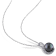 9-9.5MM Black Tahitian Cultured Pearl and Diamond Pendant with Chain in
Sterling Silver