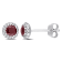 3/4 CT TGW Ruby and 1/8 CT TW Diamond Halo Stud Earrings in 14K White Gold