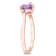 3/5 CT TGW Amethyst and Diamond Accent Heart Wrap Ring in Rose Plated
Sterling Silver