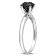 1-1/2 ct Black Diamond Solitaire Engagement Ring in 10K White Gold