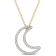 1/5ctw Diamond Moon Pendant with Chain in 18K Yellow Gold Over Sterling Silver