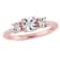 1/7 CT TW Diamond Three-Stone Engagement Ring in Rose Plated Sterling Silver