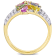 2 7/8 CT TGW Multi-Color Sapphire Floral Ring in 14K Yellow Gold