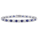 14 1/4 CT TGW Created Blue and White Sapphire Bracelet in Sterling Silver
