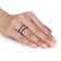 3-Pcs Set of 2 1/4 CT TGW Created Blue and White Sapphire Anniversary
Band in Sterling Silver