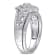 1/4 CT TW Diamond Halo Bridal Set in Sterling Silver