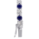 14 1/4 CT TGW Created Blue and White Sapphire Bracelet in Sterling Silver