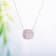1/2 CT TW Diamond Layered Halo Pendant with Chain in Sterling Silver