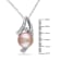 9-9.5MM Pink Freshwater Cultured Pearl and Diamond Pendant with Chain in
Sterling Silver