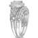 1/3 CT TW Diamond Square Halo Bridal Ring Set in Sterling Silver