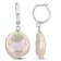 16.5-17MM Pink Freshwater Cultured Pearl Drop Earrings in 14K White Gold